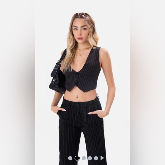 Pinstripe vest and trouser set - Picture 2 of 6